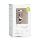 Zilverkleurige Buttplug Met Hartvormige Transparante Steen - PlayForFun